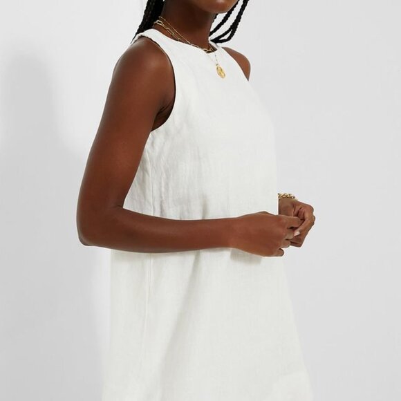 White Linen Pauline Dress - Picture 4 of 6